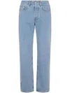 Dries Van Noten Straight-leg Light Blue Denim Trousers In Blue