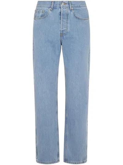 DRIES VAN NOTEN STRAIGHT-LEG LIGHT BLUE DENIM TROUSERS