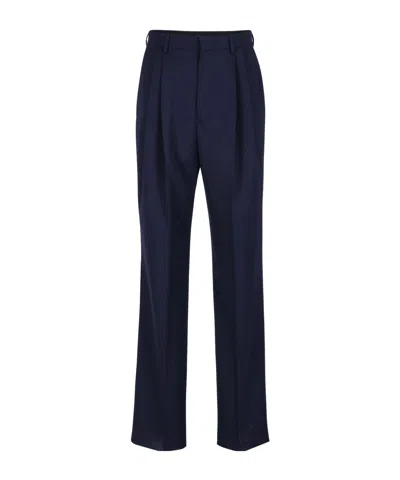 Dries Van Noten Straight Leg Pants In Navy Blue