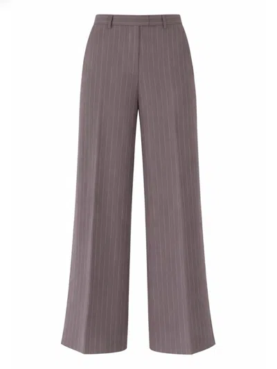 Dries Van Noten Straight Leg Pinstripes Wool Pants In Brown