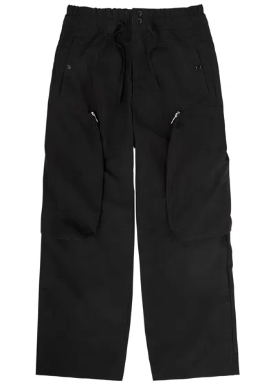 Dries Van Noten Straight-leg Shell Cargo Trousers In Black