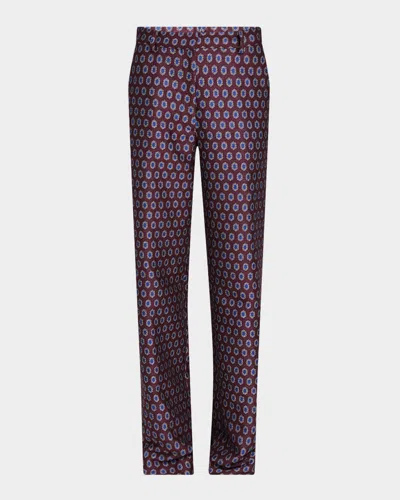 Dries Van Noten Straight-leg Slouchy Jacquard Pants In Multi