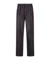 Dries Van Noten Patterned Elastic Waistband Relaxed Fit Trousers In Black
