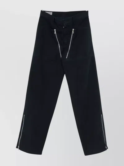 DRIES VAN NOTEN STRAIGHT LEG TROUSERS DOUBLE ZIPPER DETAIL