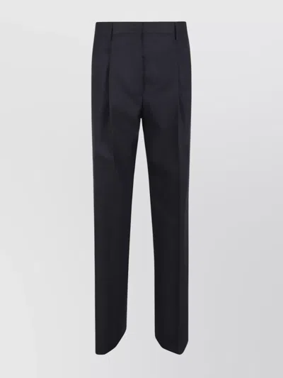 Dries Van Noten Straight Leg Trousers With Pleats And Pockets In Black