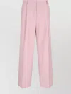 Dries Van Noten Wide-leg Trousers In Pink Wool In Pink