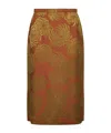 Dries Van Noten Women Orange Jacquard Viscose Blend Midi Skirt In Multi