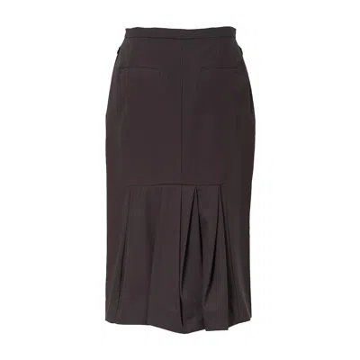 Dries Van Noten Straight Tailored Skirt In Brown