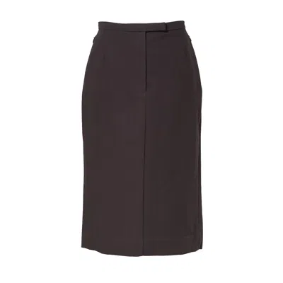 Dries Van Noten Straight Tailored Skirt In Brown