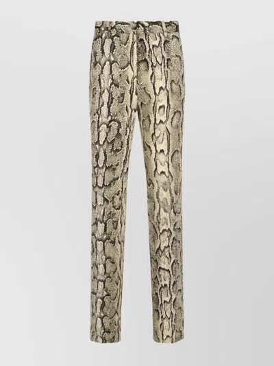 DRIES VAN NOTEN STRAIGHT TROUSERS WITH BELT LOOPS AND POCKETS