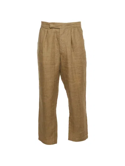 Pre-owned Dries Van Noten Straight-fit Trousers In Brown