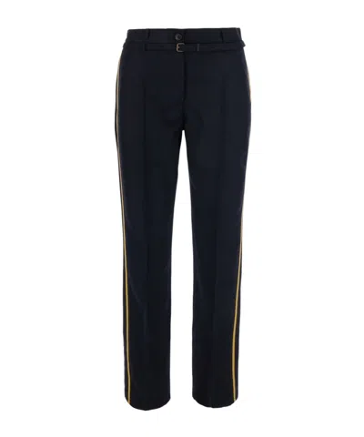 Dries Van Noten Women Dark Blue Tailored Flat Front Pants