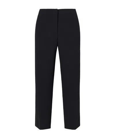 Dries Van Noten Crepe Straight-leg Cropped Pants In Black