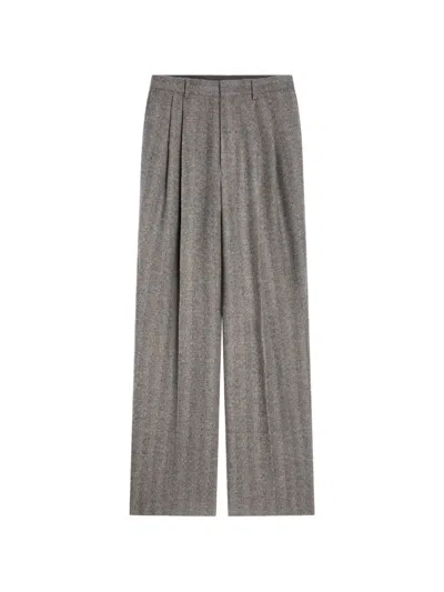 Dries Van Noten Straight-leg Wool Pants In Gray