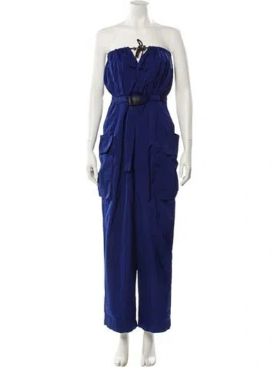 Pre-owned Dries Van Noten Strapless Jumpsuit In Blue