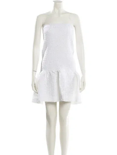 Pre-owned Dries Van Noten Strapless Mini Dress In White