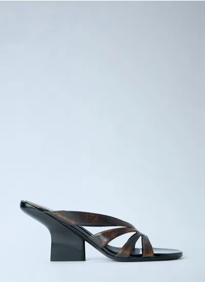 Dries Van Noten Strappy Block Heel Sandals In Brown