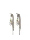 Dries Van Noten Strass-embellished Drop Earrings In Metallic
