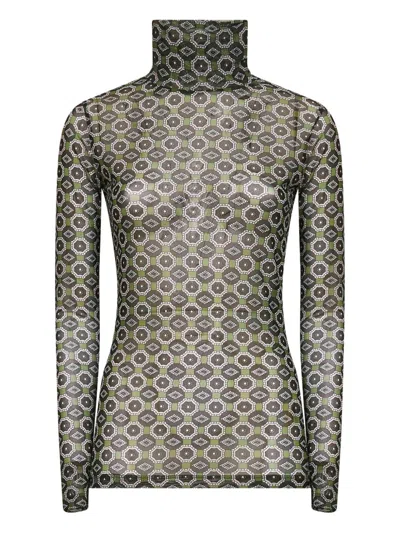 DRIES VAN NOTEN STRETCH MESH TOP