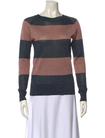 Pre-owned Dries Van Noten Striped Bateau Neckline Sweatshirt In Blue