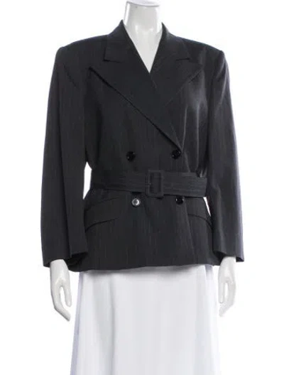 Pre-owned Dries Van Noten Striped Blazer In Gray