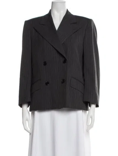 Pre-owned Dries Van Noten Striped Blazer In Gray