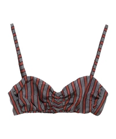 Dries Van Noten Striped Bra Top In Brown