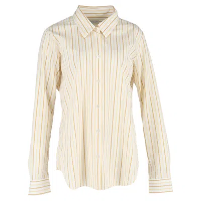 Dries Van Noten Striped Button-down Shirt In Yellow Cotton