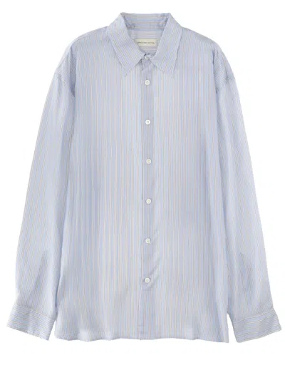 Dries Van Noten Striped Button-up Shirt In Blue
