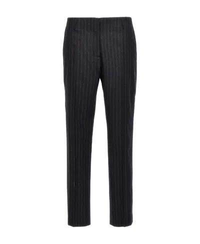 Dries Van Noten Striped Casual Pants In Black