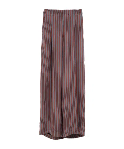 Dries Van Noten Striped Casual Pants In Brown