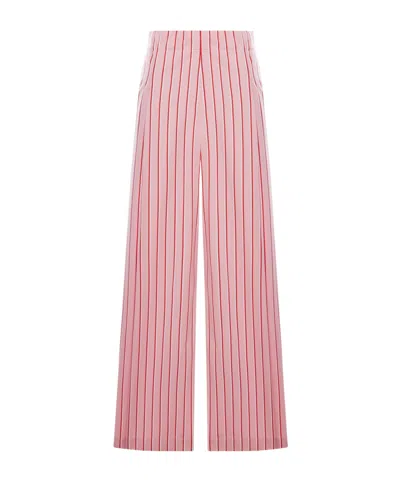 Dries Van Noten Striped Casual Pants In Pink
