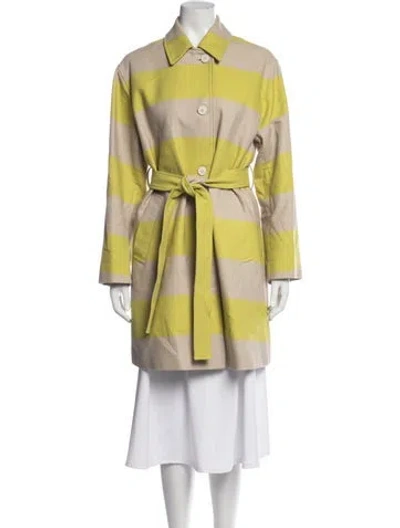 Pre-owned Dries Van Noten Striped Coat In Yellow