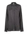 Dries Van Noten Womens Brown Casia Oversized Stripe-print Crepe Shirt In Black