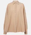 Dries Van Noten Beige Striped Cocoon Shirt In Beige