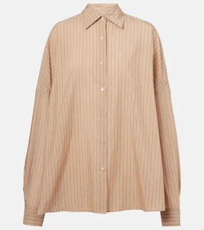 DRIES VAN NOTEN STRIPED COTTON-BLEND SHIRT
