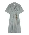 Dries Van Noten Striped Cotton Dress In Gray
