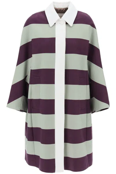 Dries Van Noten Roolsy Block Stripe Cotton Coat In Multicolor