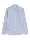 Dries Van Noten Striped Cotton Shirt In Blue