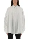 Dries Van Noten Women Oversized Striped Shirt In Blue