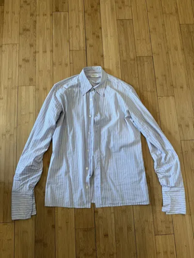 Pre-owned Dries Van Noten Striped Cotton Shirt In Blue