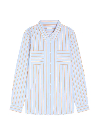 Dries Van Noten Striped Cotton Poplin Shirt In Blue