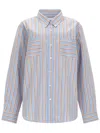Dries Van Noten Striped Cotton Shirt In Blue