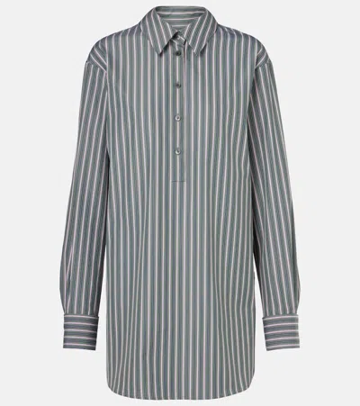 Dries Van Noten Striped Cotton Shirt In Green
