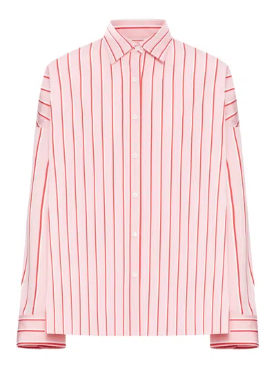 Dries Van Noten Striped Cotton Shirt In Pink