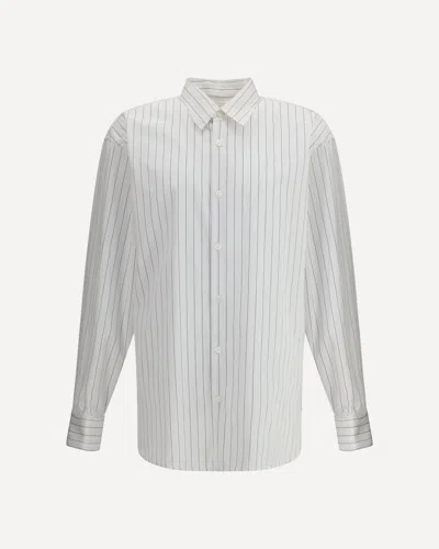 Dries Van Noten Camicia In Cotone A Righe In White