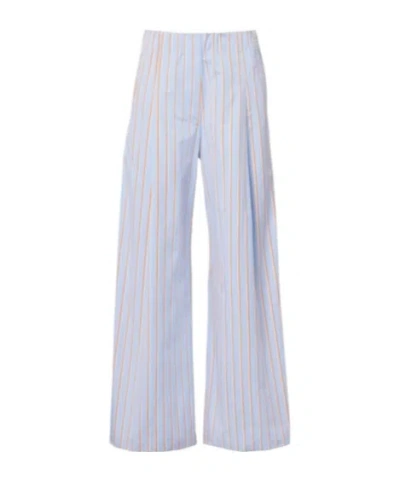 Dries Van Noten Striped Cotton Wide-leg Pants In White