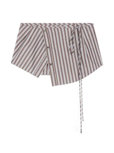 Dries Van Noten 스트라이프 벨트 In Gray