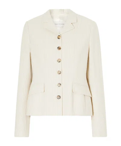 Dries Van Noten Striped Cotton-blend Blazer In Neutral