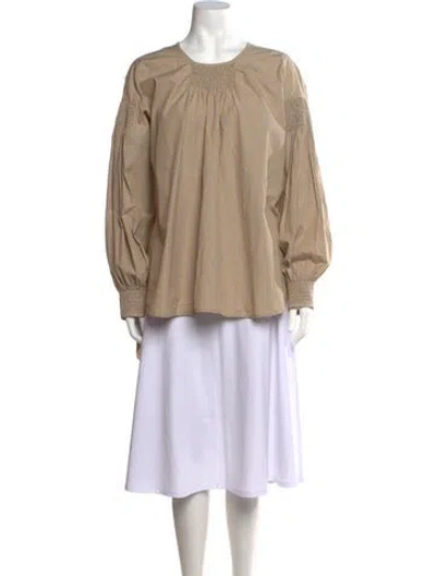 Pre-owned Dries Van Noten Striped Crew Neck Blouse In Neutrals
